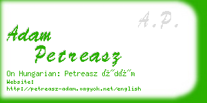 adam petreasz business card